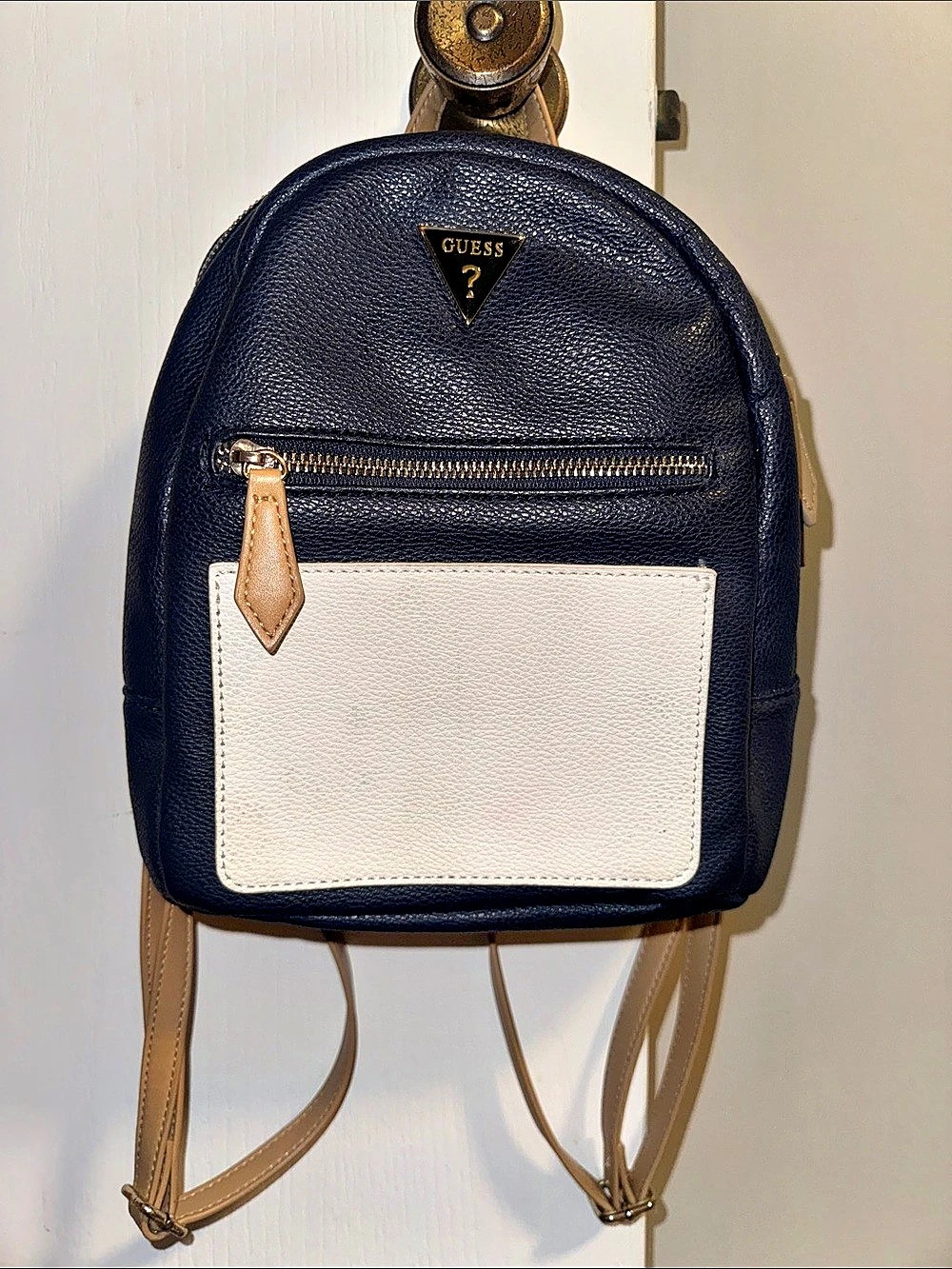 GUESS Manhattan Mini Backpack Colorblock in Blue & White